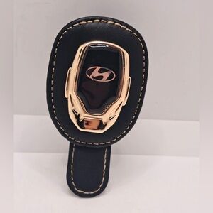 Hyundai Leather Visor Clip For Sunglasses Black